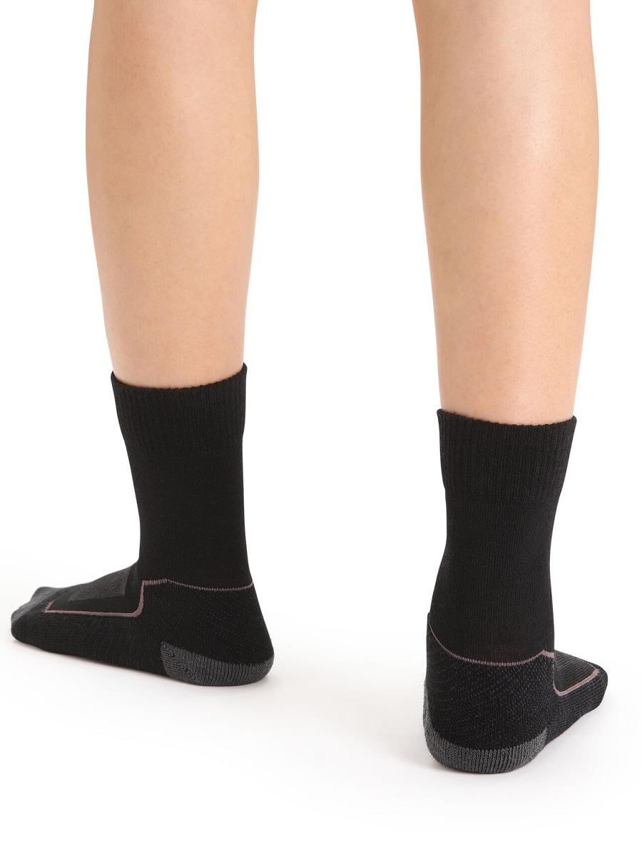 Black / Monsoon Women's Icebreaker Merino Hike+ Light Crew Socks | USA 1427LISH